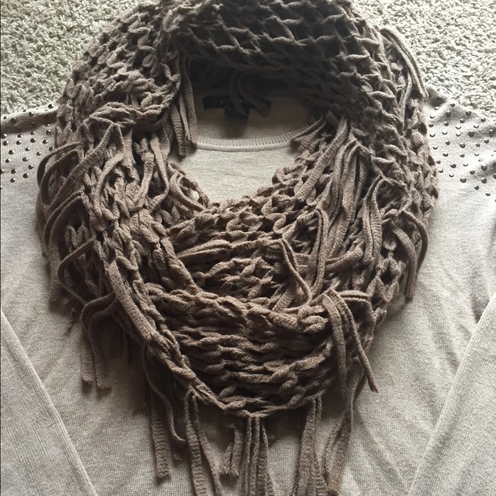 Light Brown Textured Infinity Scarf